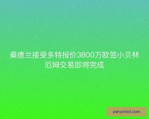桑德兰接受多特报价3800万欧签小贝林厄姆交易即将完成
